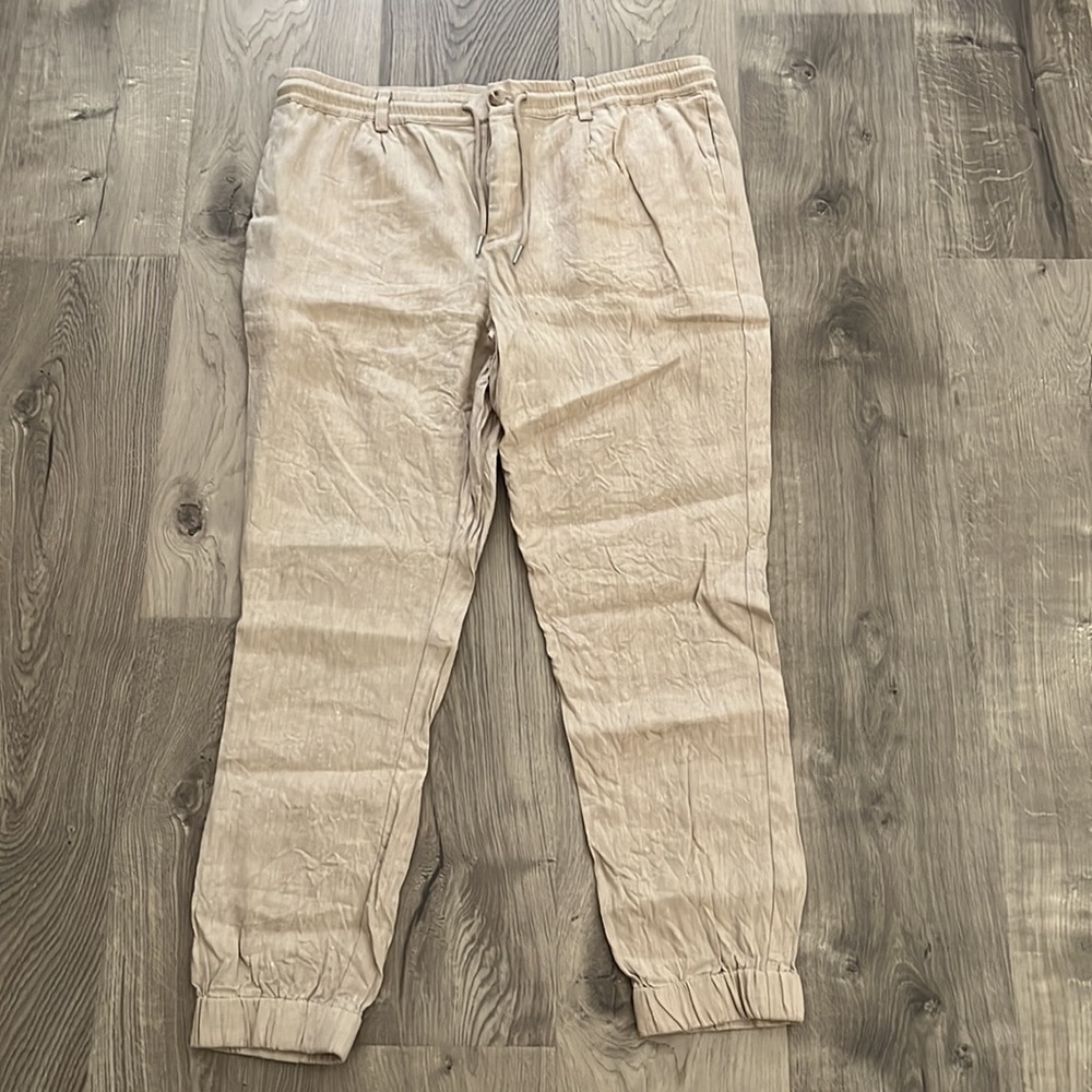 Pure Navy Linen Pants